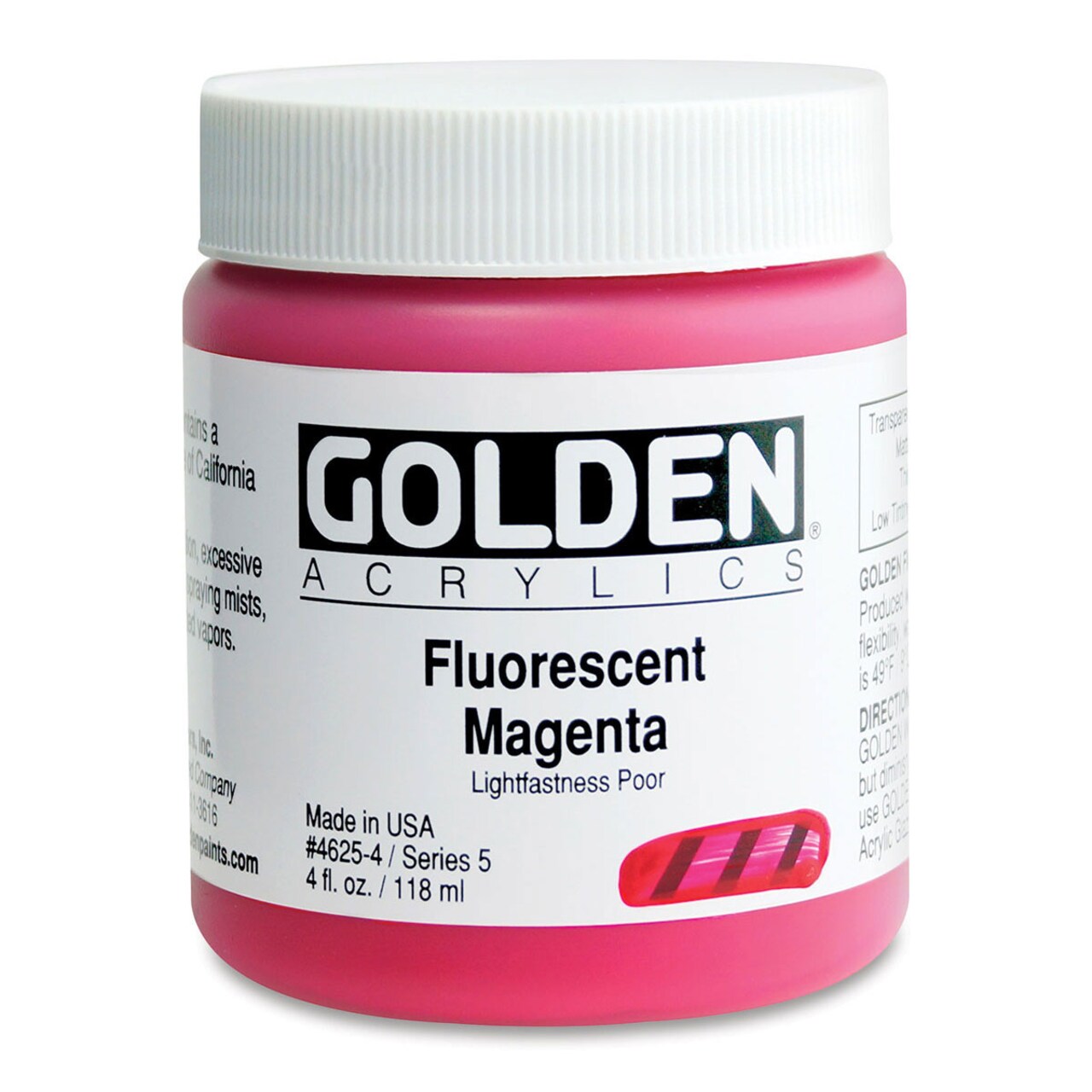 Golden Heavy Body Artist Acrylics - Fluorescent Magenta, 4 oz tube